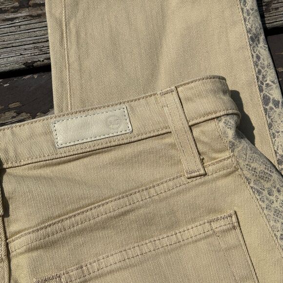 Adriano Goldschmied Jeans Womens 27R Tan Snake Isabelle High Rise Straight Crop - Picture 10 of 11